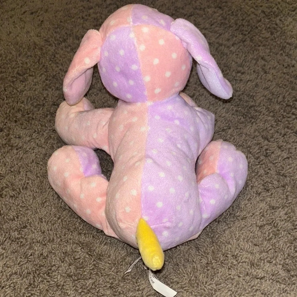 Pink and Purple Polka Dot Plush Dog Toy - Picture 3 of 6